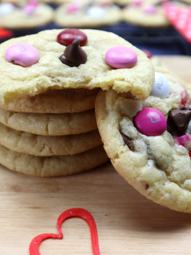 Valentine Cookies with M&M's
