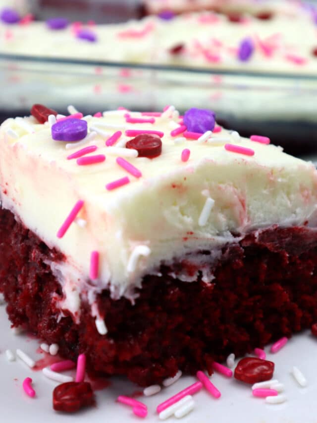 Homemade Red Velvet Poke Cake