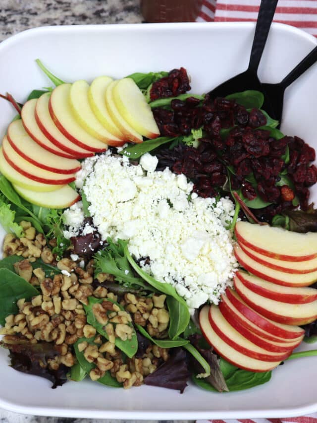 Easy Apple Spinach Salad (Honey Dijon Dressing) Recipe