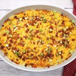 mashed potato bake in a large baking dish.